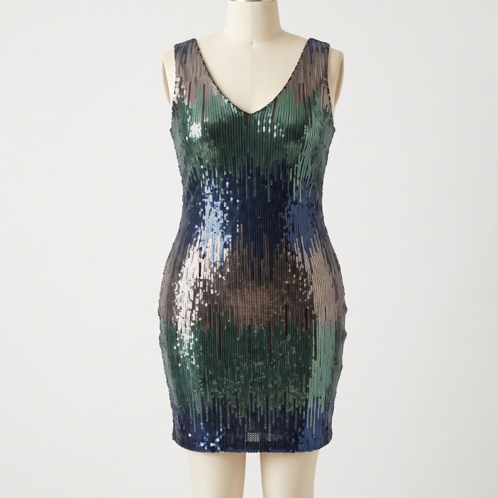 As U Wish Ombre Sequin Mini Dress XL